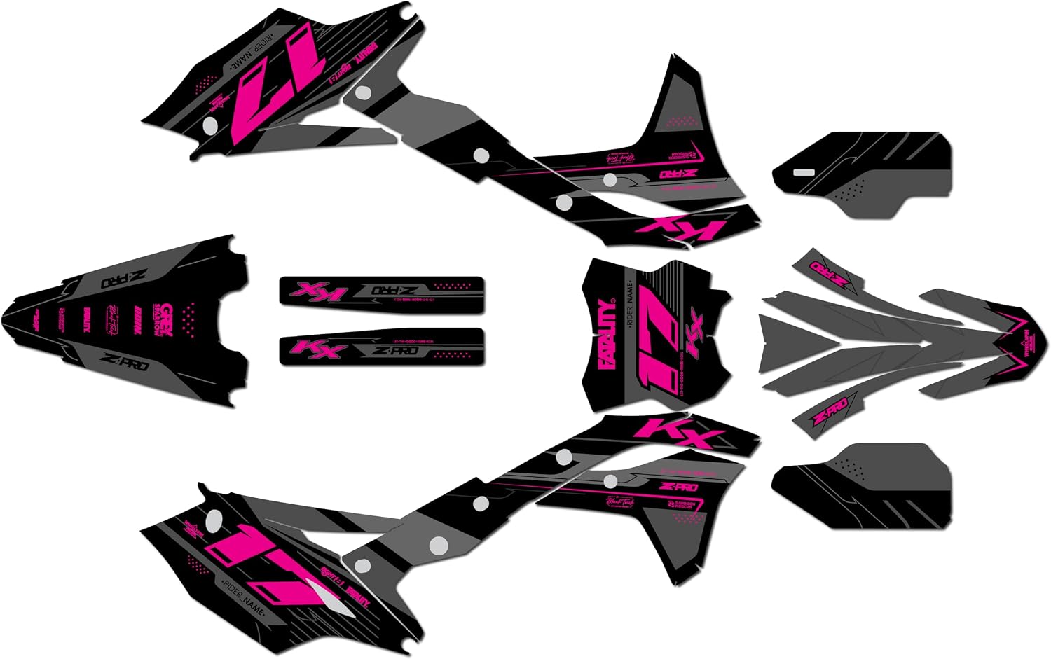 Graphics Kit for Kawasaki KX 250F (2017-2020) Axis Series Green-shift 09 Mil - Dirt bike Custom Racing Graphics Decals Stickers Kit, no-plastics