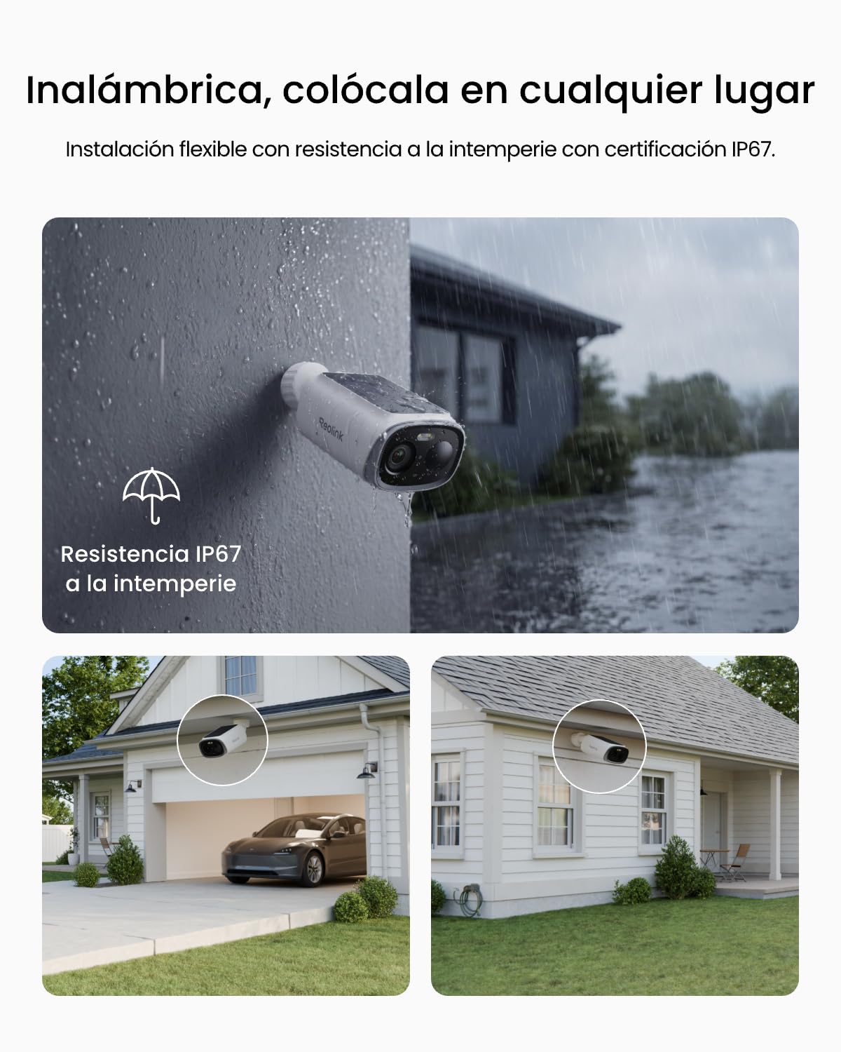 Reolink Kit Cámara Solar, 3K 5MP y Visión Nocturna a Color, hasta 1 TB de Memoria, Sin Suscripción, Alertas de Movimiento con IA, Impermeable para Exteriores, Home Hub Mini + 2 Cámaras Argus Solar