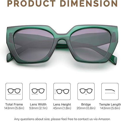 Miniatura 3 de JOO'RTI Gafas de sol polarizadas de gran tamaño para mujer, diseño de ojo de gato cuadrado grande retro