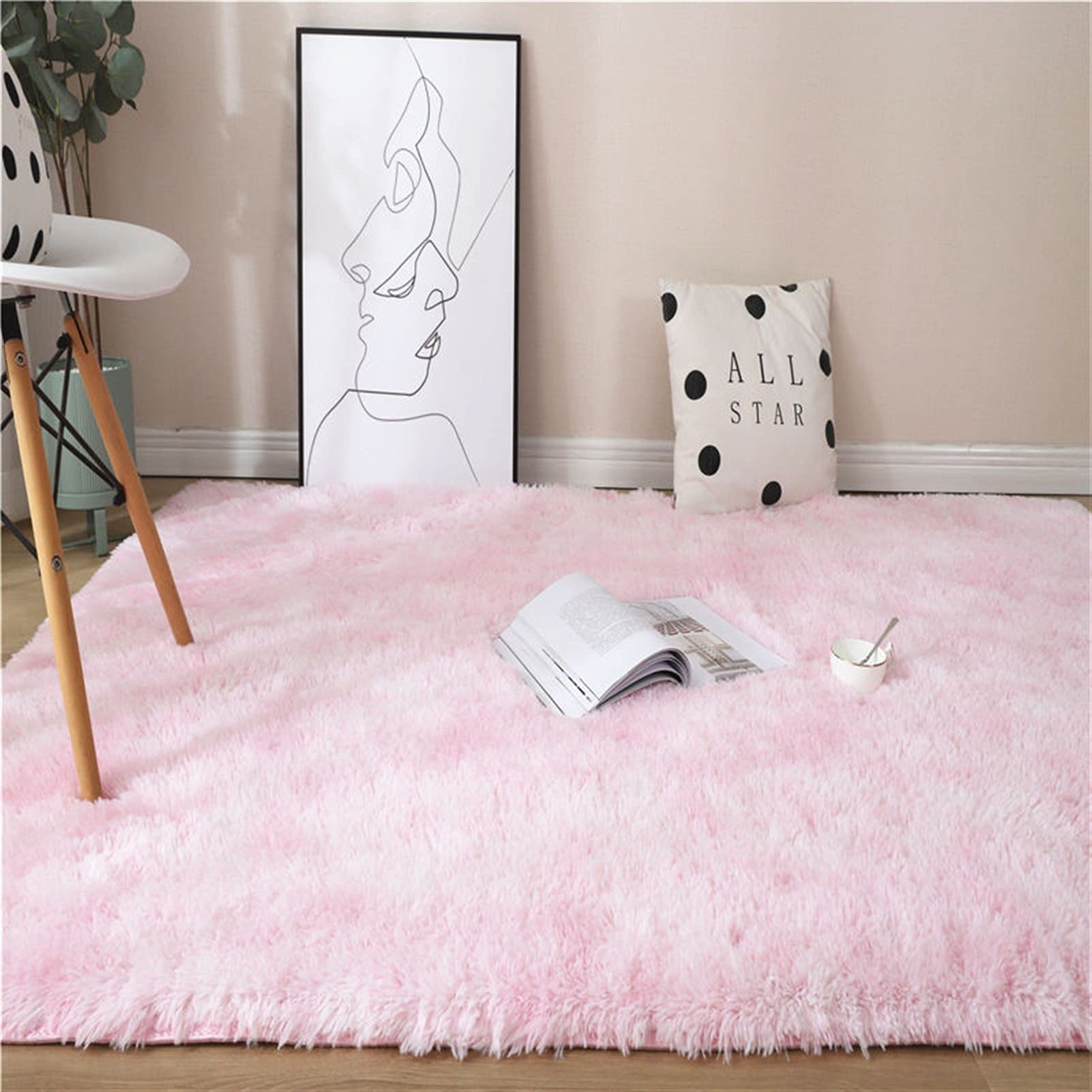Tapis coloré moelleux shaggy et isolant phonique pour sol de chambre