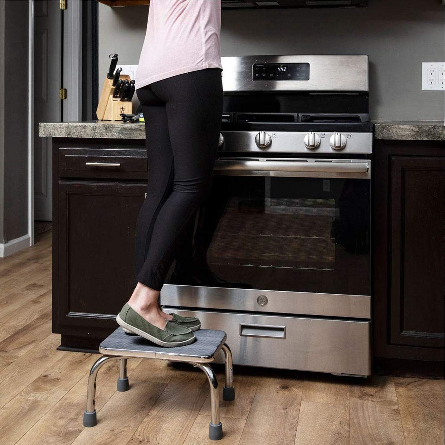 DMI Step Stool for Adults and Seniors, Heavy Duty Metal Stepping Stool for High Beds, Portable Foot Step Stool for Elderly, 250 lb Weight Capacity : Everything Else