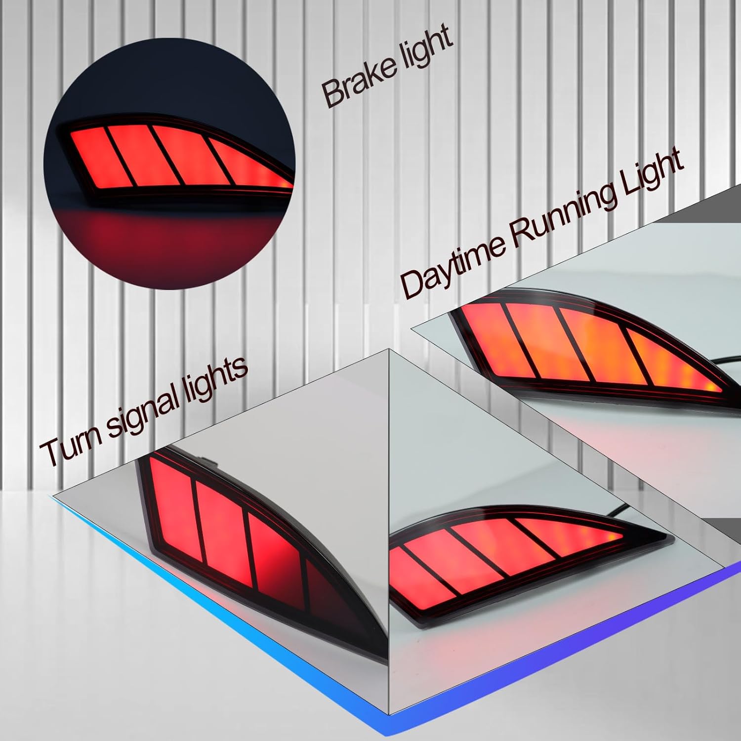 Full LED Rear Bumper Reflector Light Compatible with Lexus RX 350 RX 450h 2020 2021 2022 Base/F Sport/L, Tail Lamp Brake Fog Lamps Daytime Running Light Turn Signal Lamp,2pcs (Smoked)
