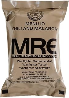 Chili and Macaroni MRE Meal - Genuine US Military Surplus Inspection Date 2020 and Up
