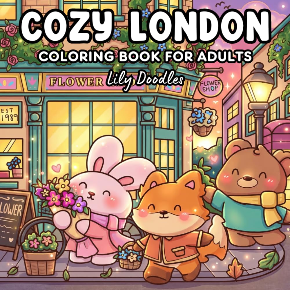 Cozy London: Coloring Book for Adults with Adorable Characters Exploring Iconic London (Cozy Wonders)
