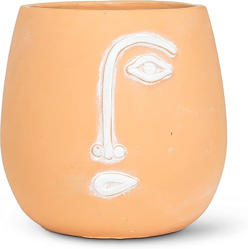 Abbott Collection 27-Picasso-LG - Maceta grande de media cara, color naranja