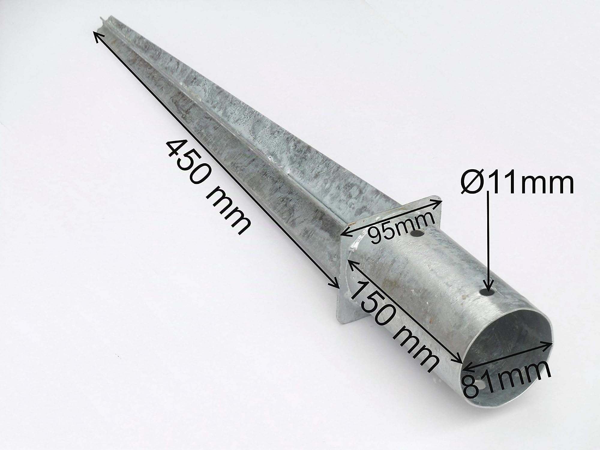 EXCOLO Einschlagbodenhülse Rund 80 mm – 10er Set – Feuerverzinkt – Einschlaghülse für Holzpfosten Ø 80 mm – Pfostenträger ohne Betonieren – Bodenhülse für Holzzaun & Lamellenzaun
