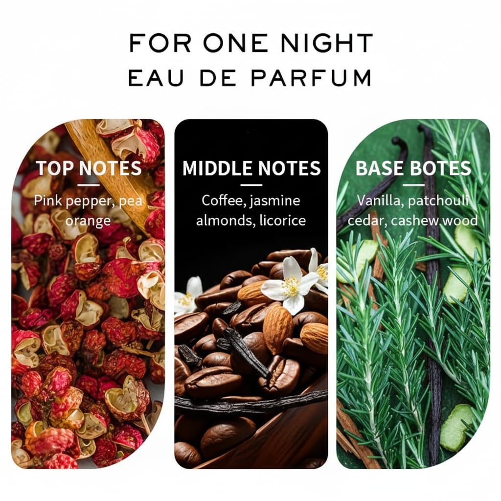 NAO LA Star for one night Premium Men's perfume, vanilla, coffee, cedar, wood scent, fresh body scent, Advanced color matching, high-end Men's cologne spray, lasting fragrance 1,8 oz