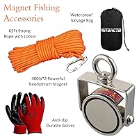 Vista 8 de MUTUACTOR Kit de pesca con imán de doble cara de 800 libras resistente con pivote