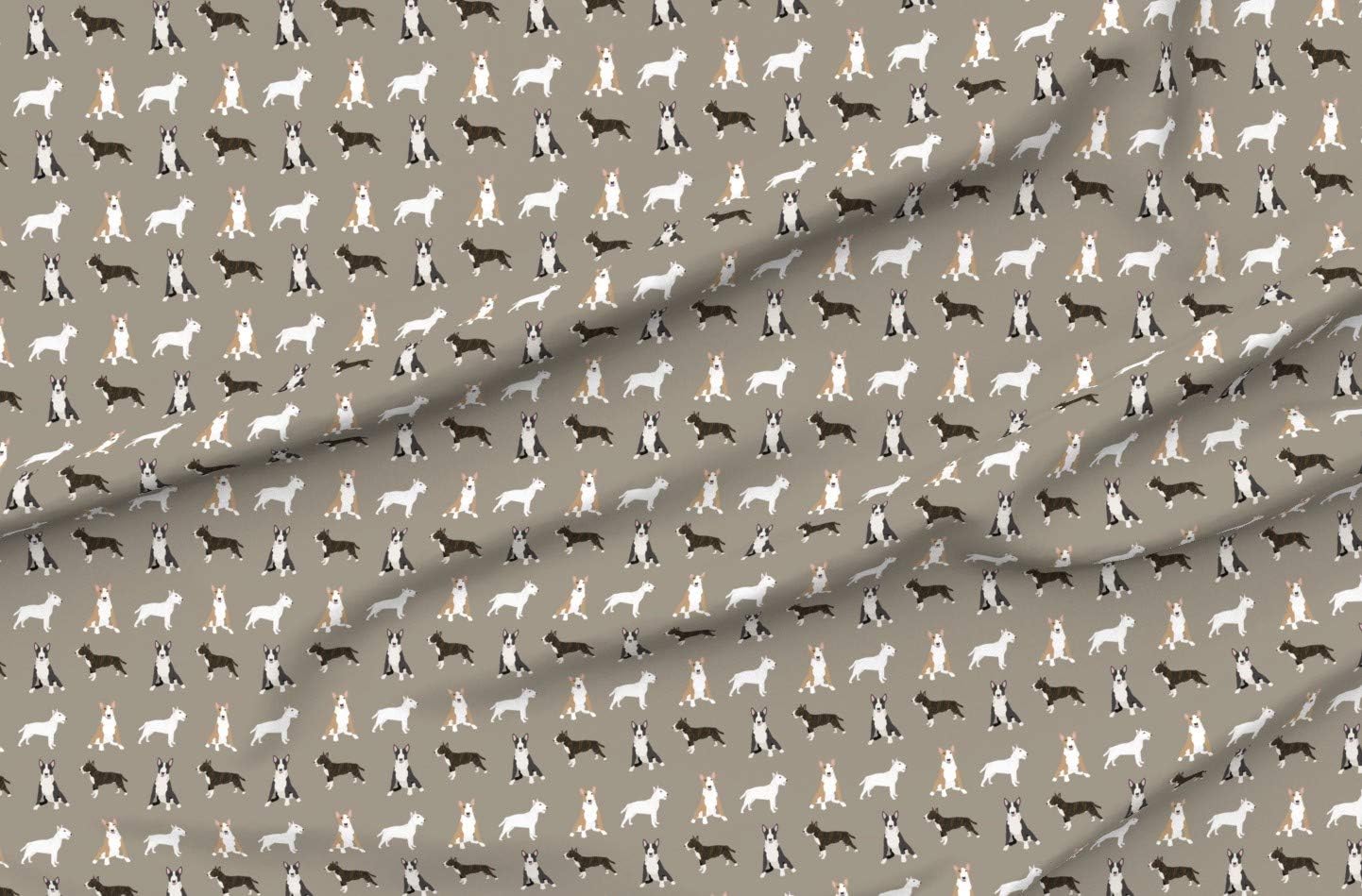 Spoonflower Fabric - Bull Terrier Colors Simple Terriers Dogs Breeds Medium Pet Friendly Printed on Organic Cotton Sateen Fabric by The Yard - Sewing Quilting Apparel Home Decor