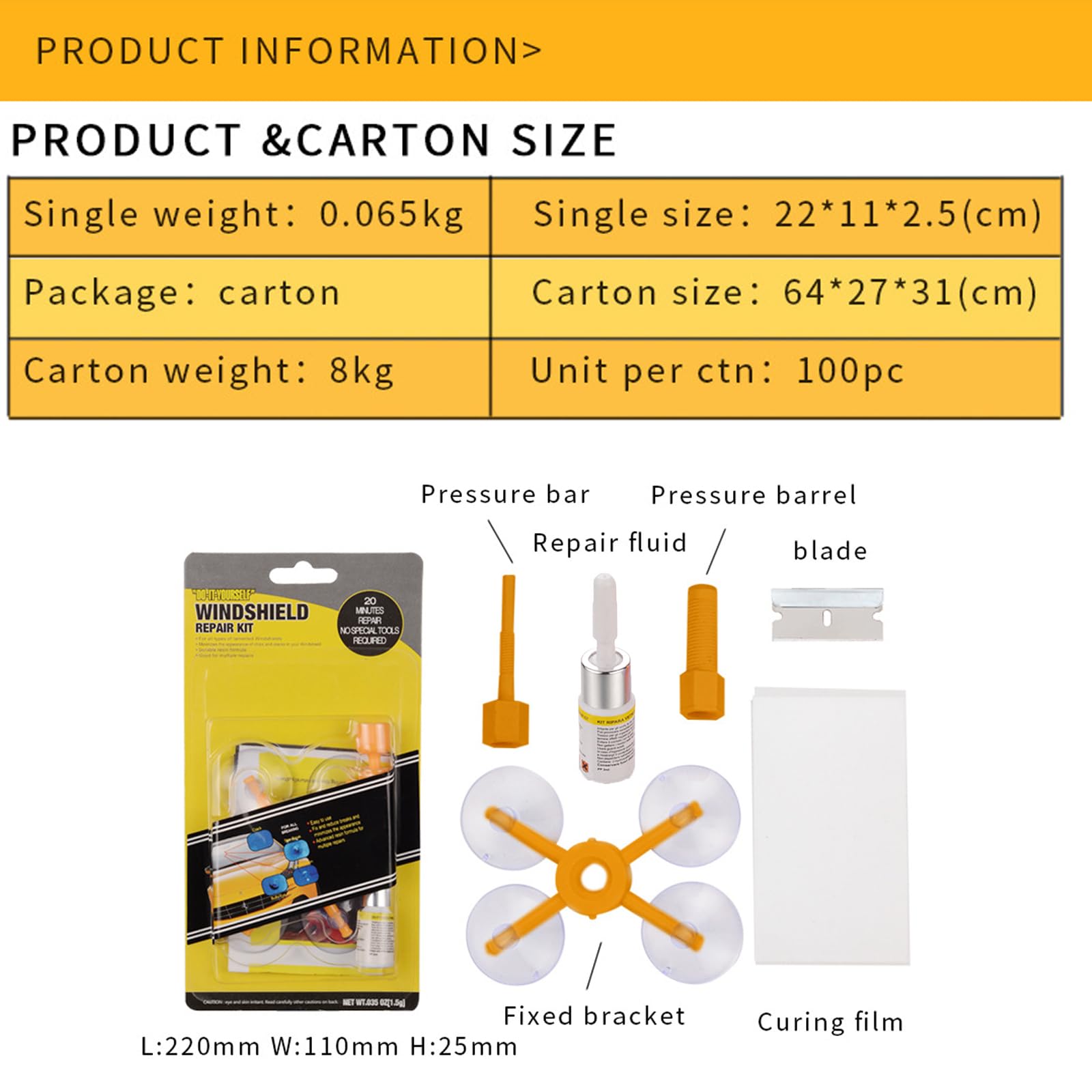 KIT DE RÉPARATION DES ÉCLATS DE PIERRE - COULEUR ROUGE - QUIXX