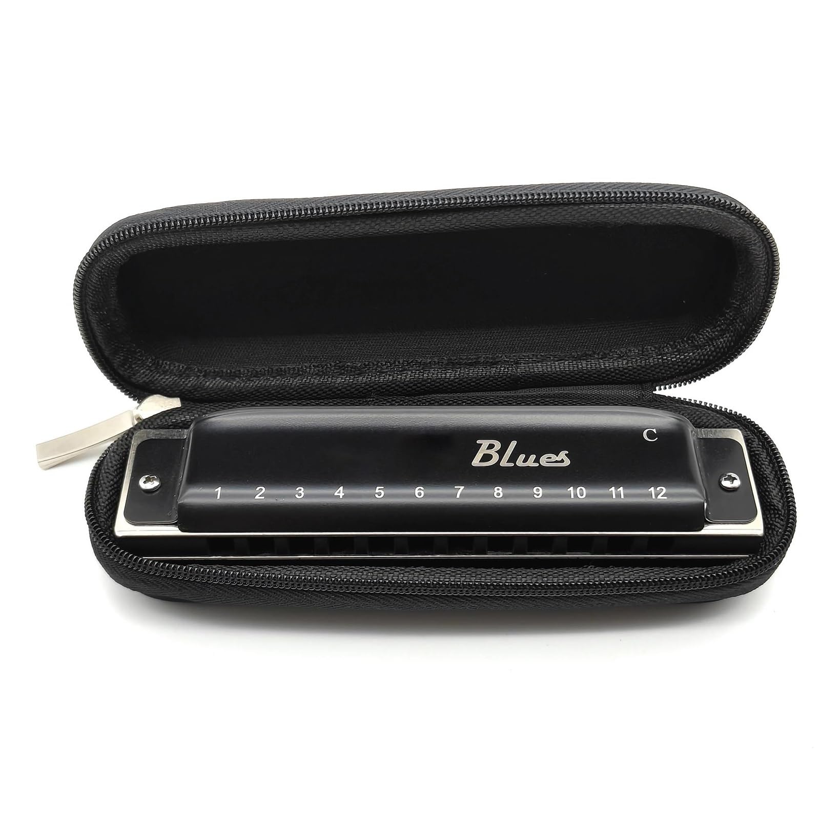 Blues 12 Fori Armonica Diatonica Professionale Chiave C Pettine In Alluminio Per Tutti(Type1)