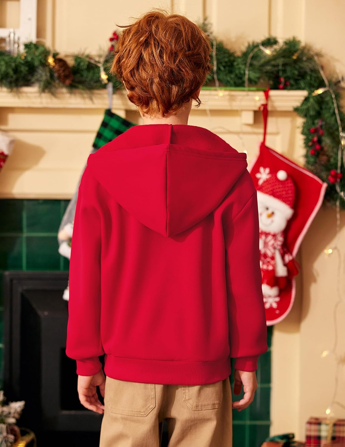 Arshiner Boy's Hooded Sweatshirts Long Sleeve Hoodies Kids Quarter Zip Pullover with Kangaroo Pocket 5-14Y - Image 3