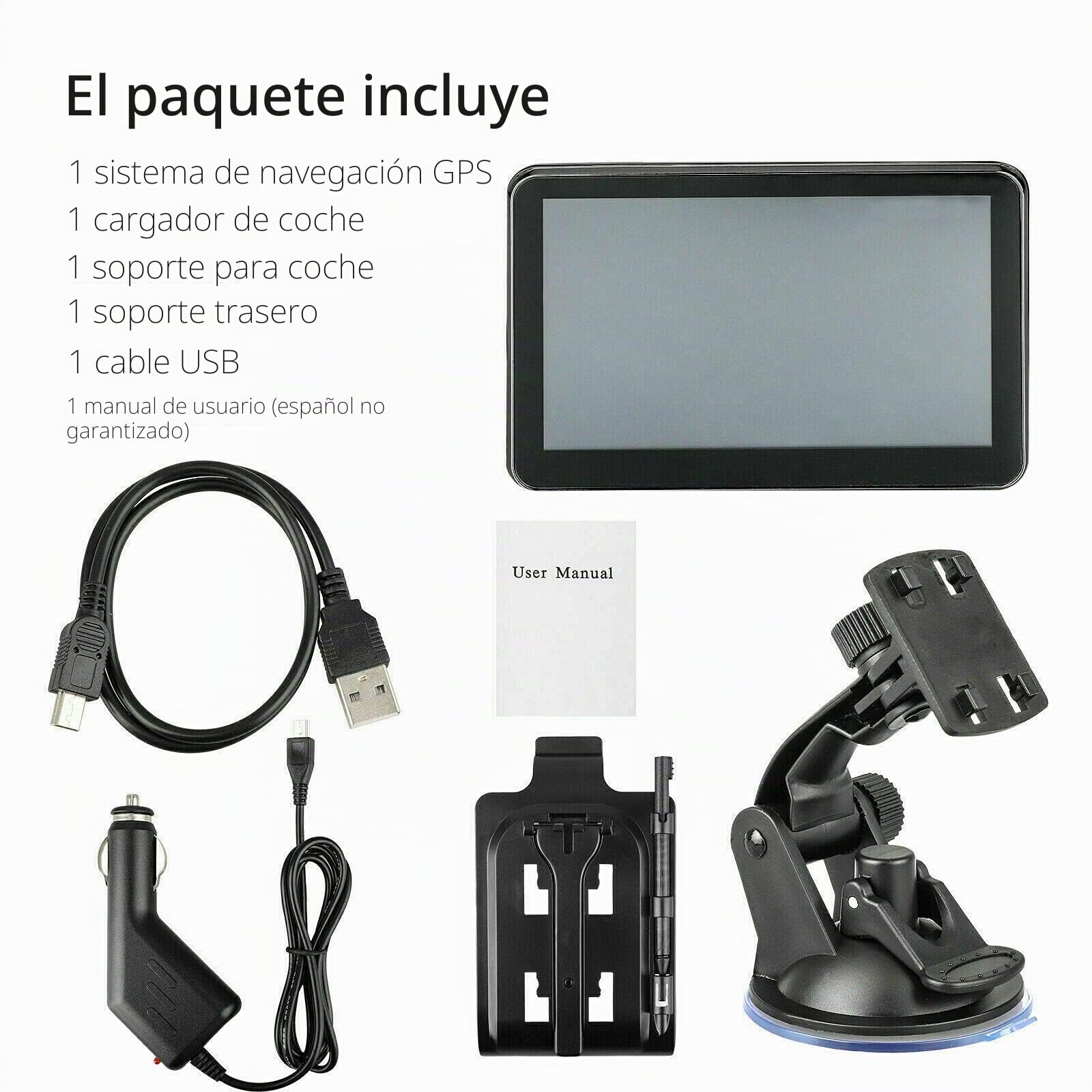 Riloer Navegador GPS portátil para coche, 7 pulgadas para camión, coche, pantalla táctil capacitiva, mapa de alta definición, FM, consola de coche 3D
