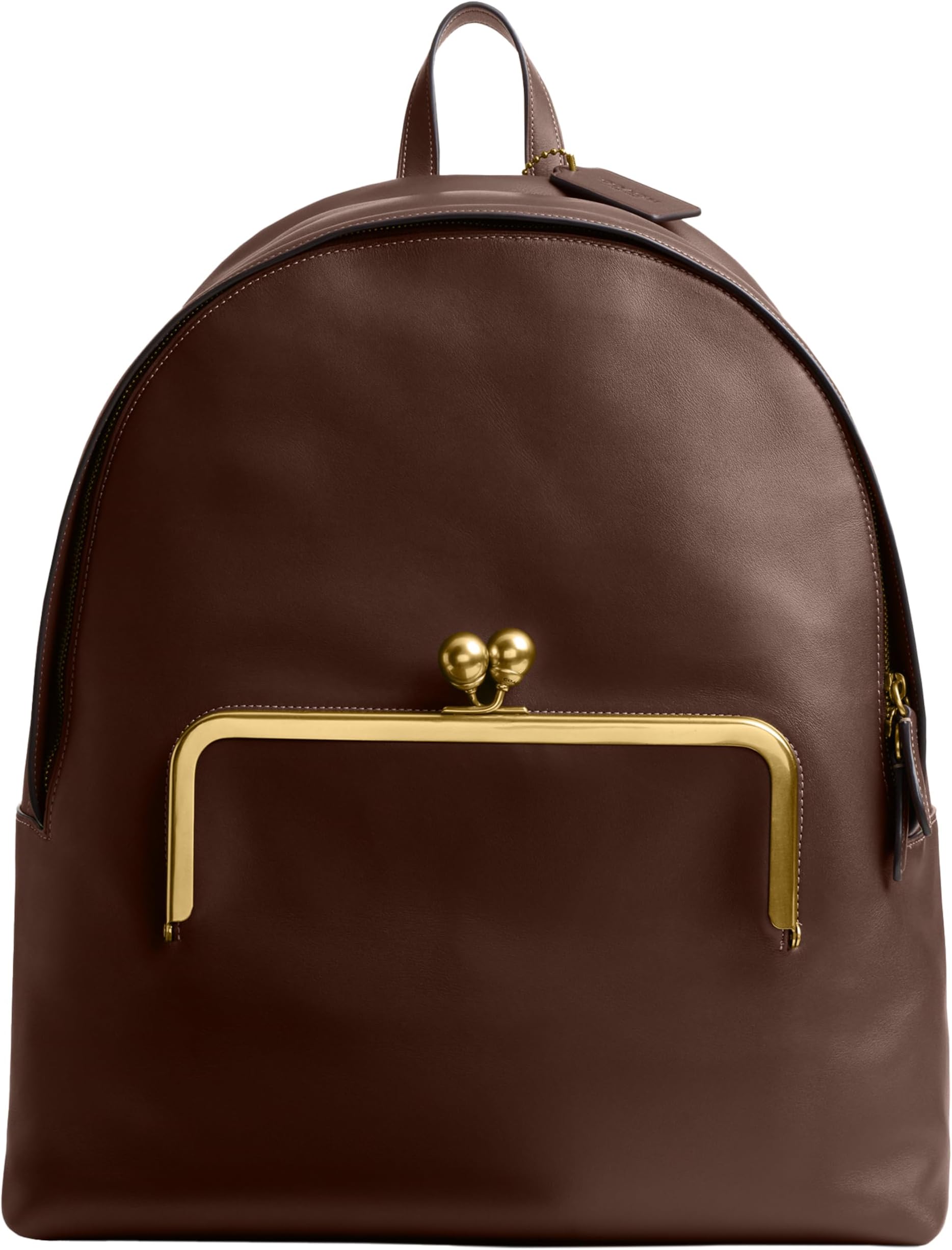 Kisslock Frame Backpack, B4/Dark Brown One Size