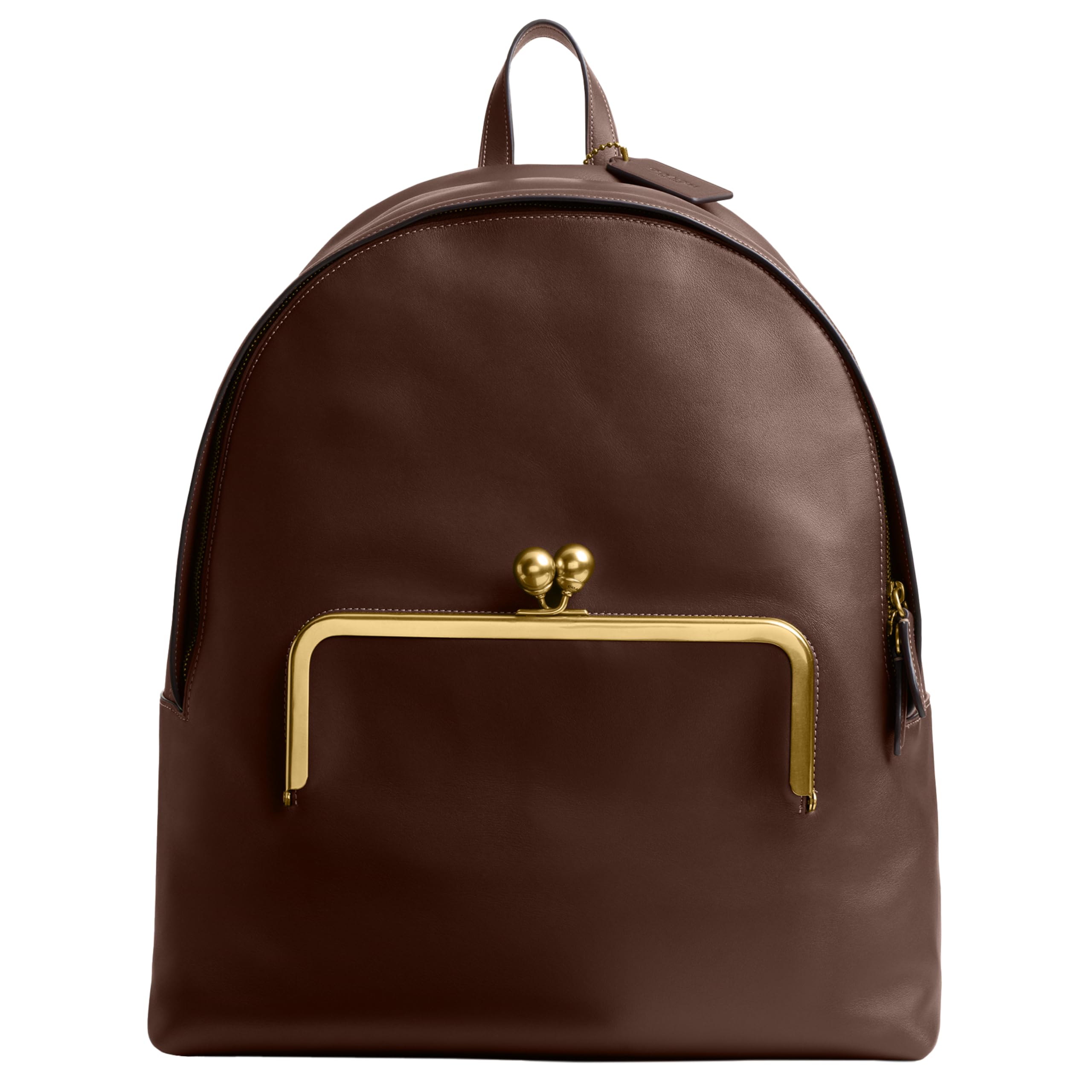 COACH Kisslock Frame Backpack B4 Dark Brown One Size