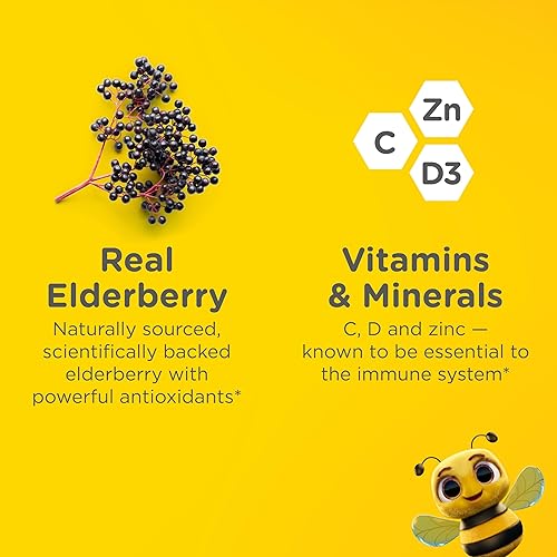 Miniatura 2 de Zarbee's Gomitas de apoyo inmunológico diario de saúco para niños, sabor a bayas naturales, 42 unidades