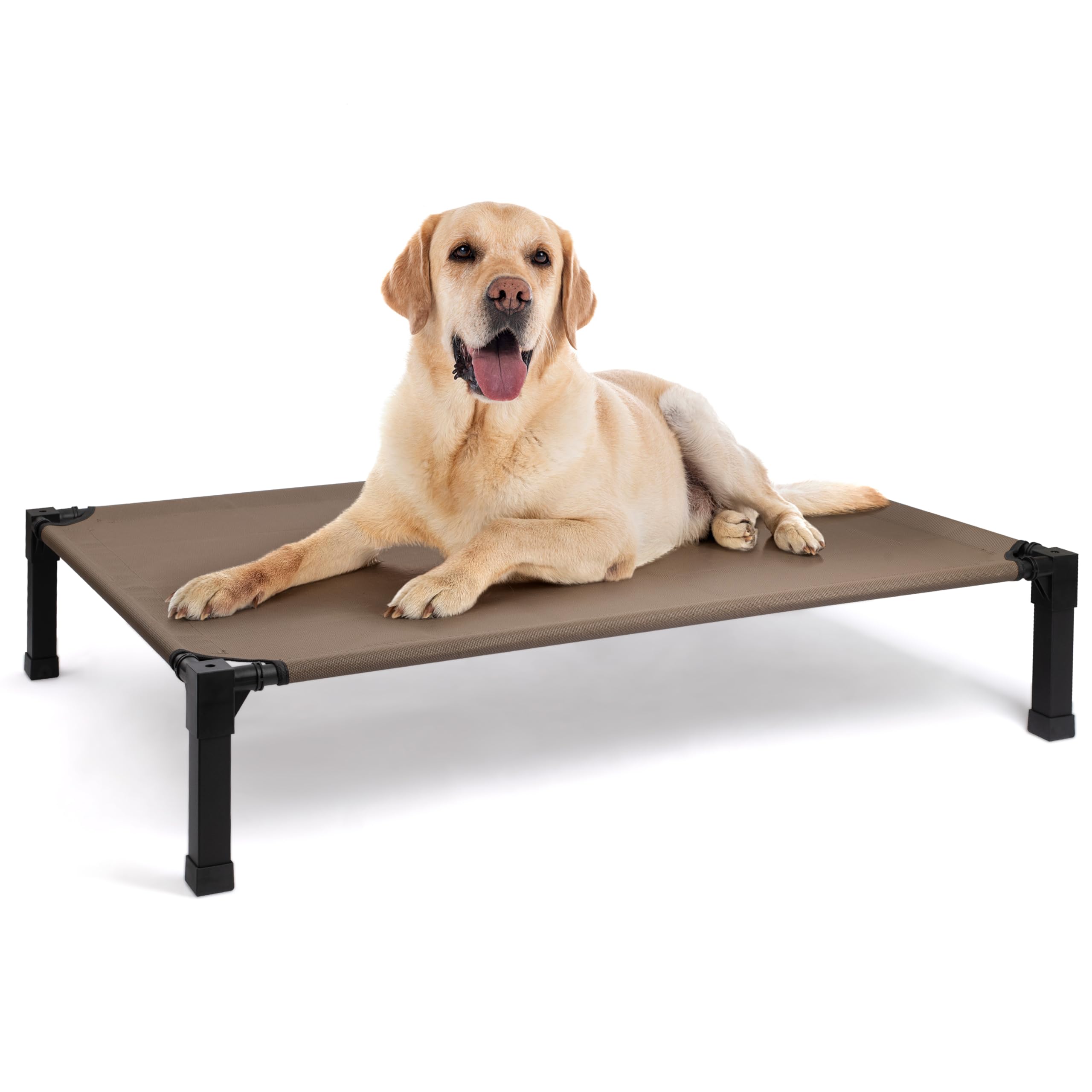 Heeyoo Elevated Dog Bed, Cooling Raised Pet Cot with Chew Proof Washable Breathable Mesh and Metal Frame, Portable Dog Cot Bed with No-Slip Feet for Outdoor or Indoor Use