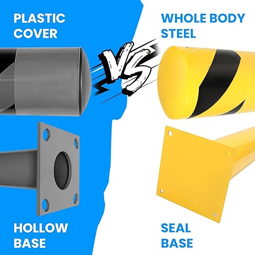 Miniatura 4 de HECASA Poste de bolardo de seguridad de 42 a 5 pulgadas, barrera de seguridad de estacionamiento de bolardo de color amarillo, barrera de seguridad