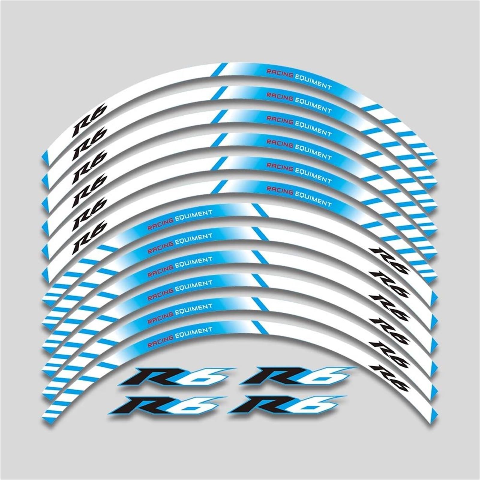 Stickers Motorcycle Wheel Stickers Reflective Rim Motorbike Waterproof Decals for YZFR6 YZF R6(Style 3)