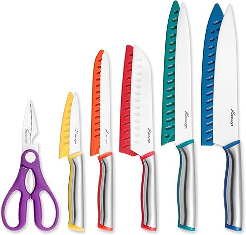 Juego de cuchillos de cocina de 11 piezas de acero inoxidable de alto carbono, juegos de cuchillos de chef con 5 protectores de cuchilla, apto para disponible en Yaxa Colombia