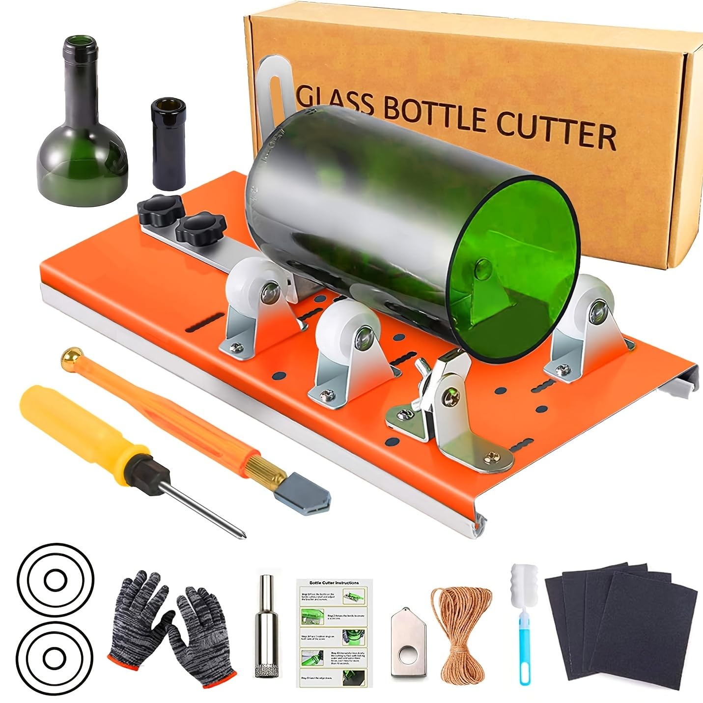 Glass Bottle Cutter, Bottle Cutting Tool Kit, DIY Machine for Cutting Round Bottles, Wine, Beer, Liquor, Whiskey, Alcohol, Champagne — image 1