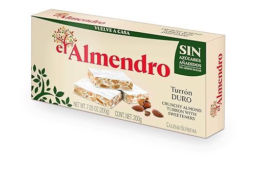 El Almendro Turrón de almendras crujientes sin azúcar 7oz (200 g)