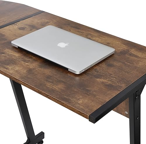 Miniatura 5 de Epetlover Escritorio en forma de L, escritorio de esquina para computadora, escritorio de juegos en forma de L, escritorio de trabajo para oficina