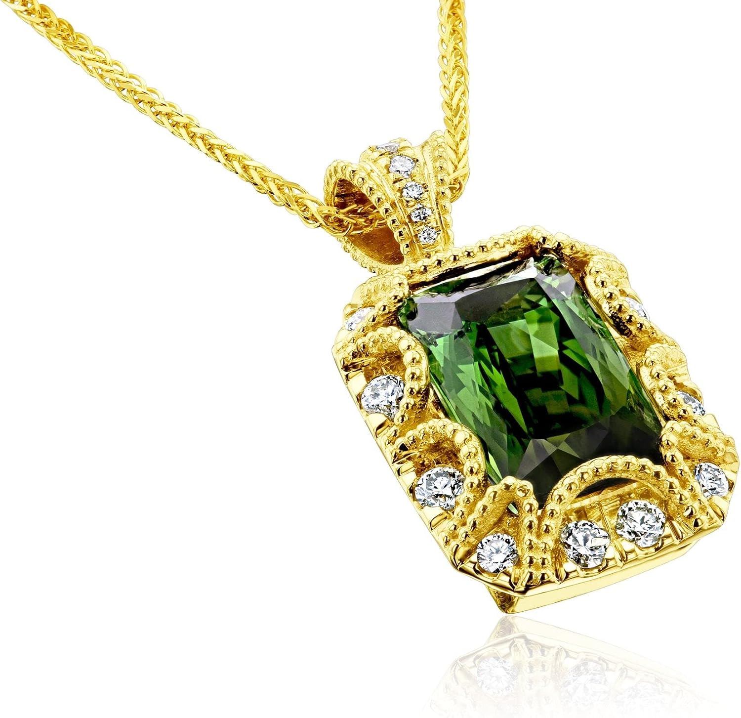 Kobelli 6.48 ct tw Green Tourmaline Royal Scallop Pendant