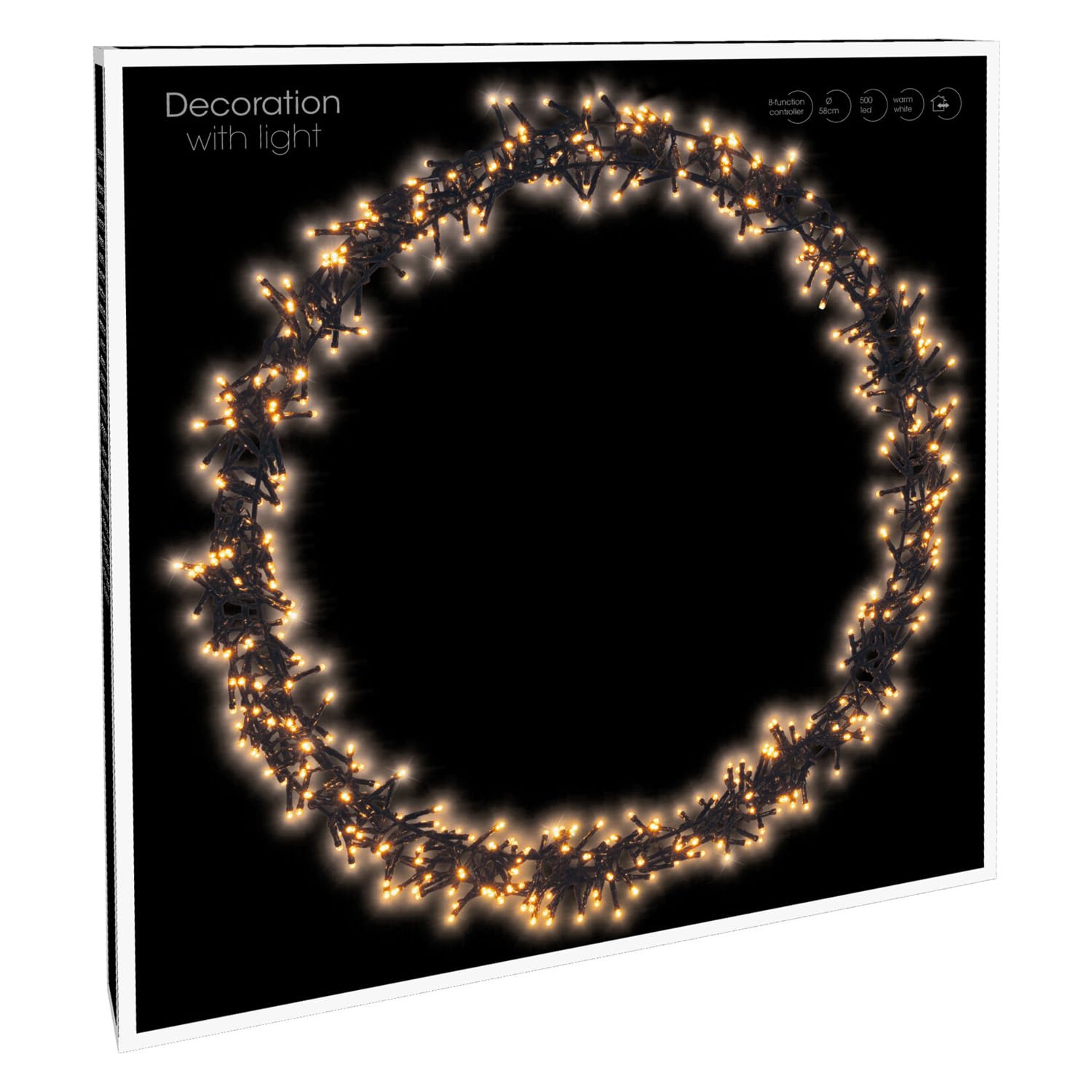 XXL Türkranz 500 LED Tischdekoration Wanddekoration LED Kranz Ø58cm IP44 Außen und Innen