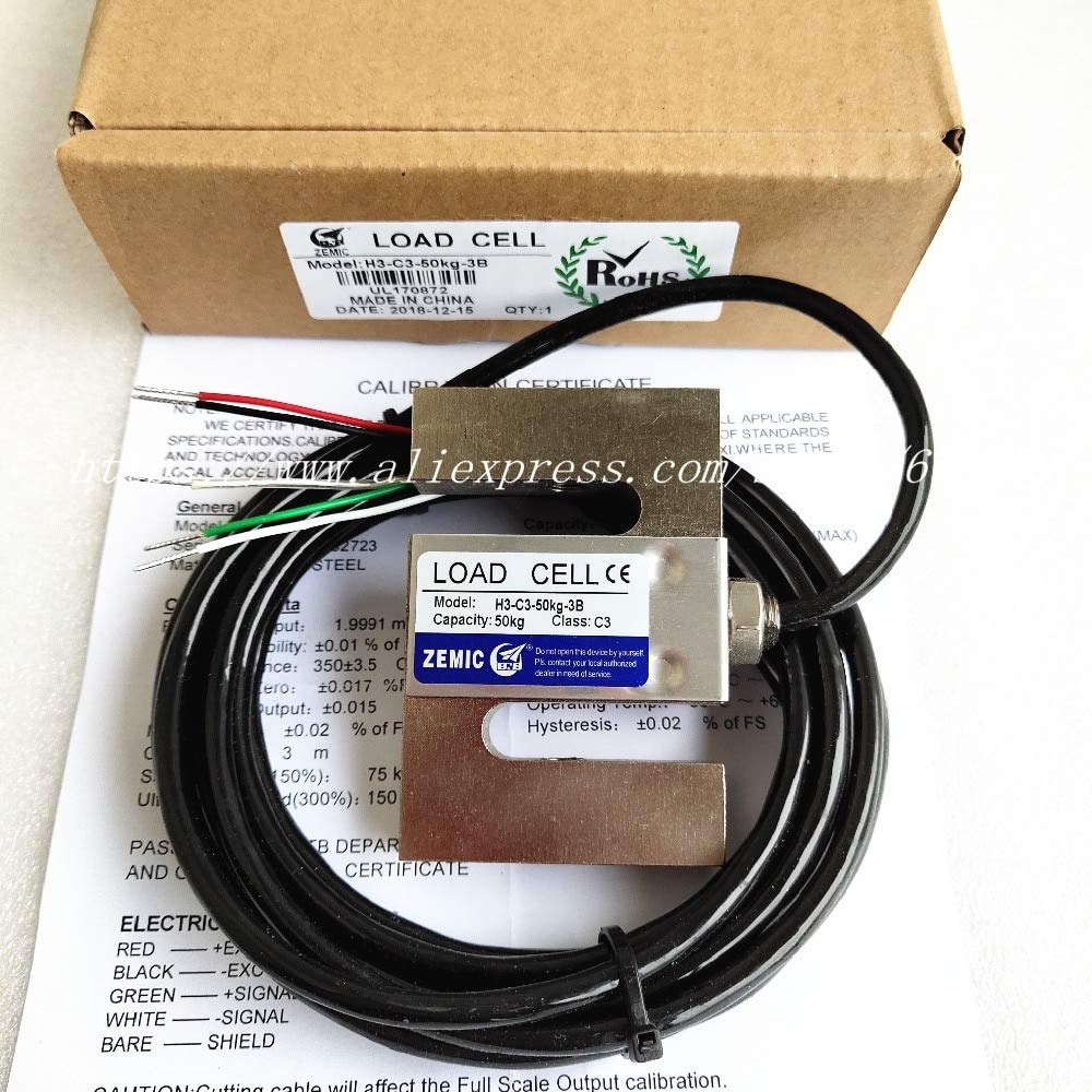 Fevas H3-C3-500KG-3B ZEMIC Weighing Sensor s-Type Tension Sensor Load Cells 50KG 100KG 200KG 500KG - (Color: H3-C3-25KG-3B)