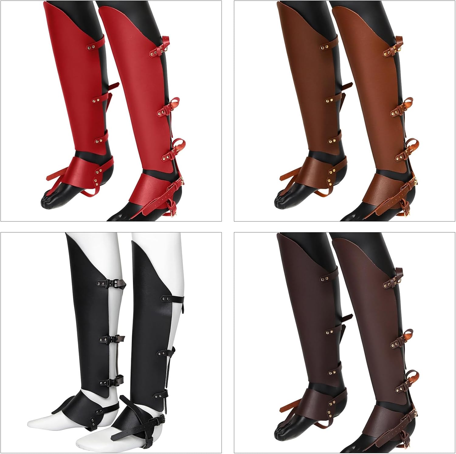 Medieval Gaiters Knight Boot Covers Spats Faux Leathers Leg Guards Costume Accessories for Women Men Gifts Leg Boot
