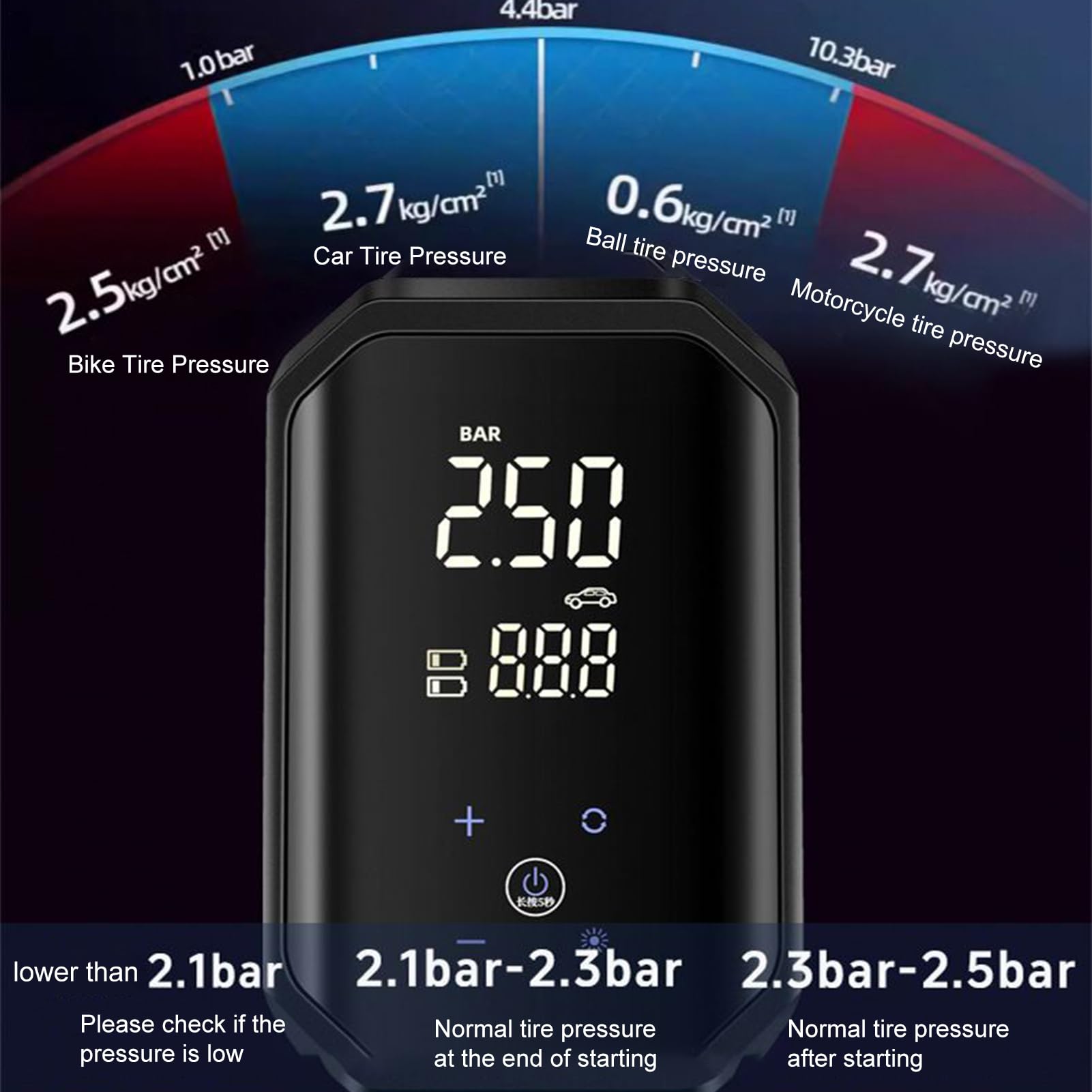 Mini pompa ad aria Display Digitale, Autospegnimento, Leggero