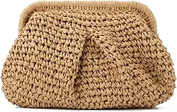 Bolsas de mão de palha para mulheres, bolsa pequena de tecido para o verão, praia, bolsa tiracolo de vime