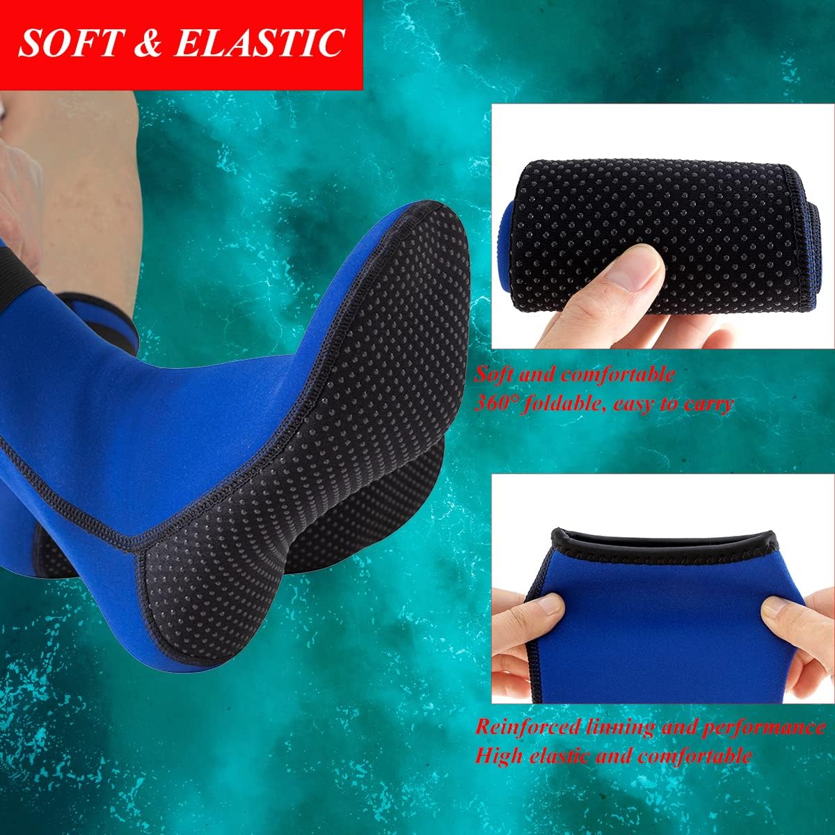 Wetsuit Socks 3mm Neoprene Diving Socks Thermal Anti-Slip Scuba Socks Water Booties for Swimming Water Sports - Image 5