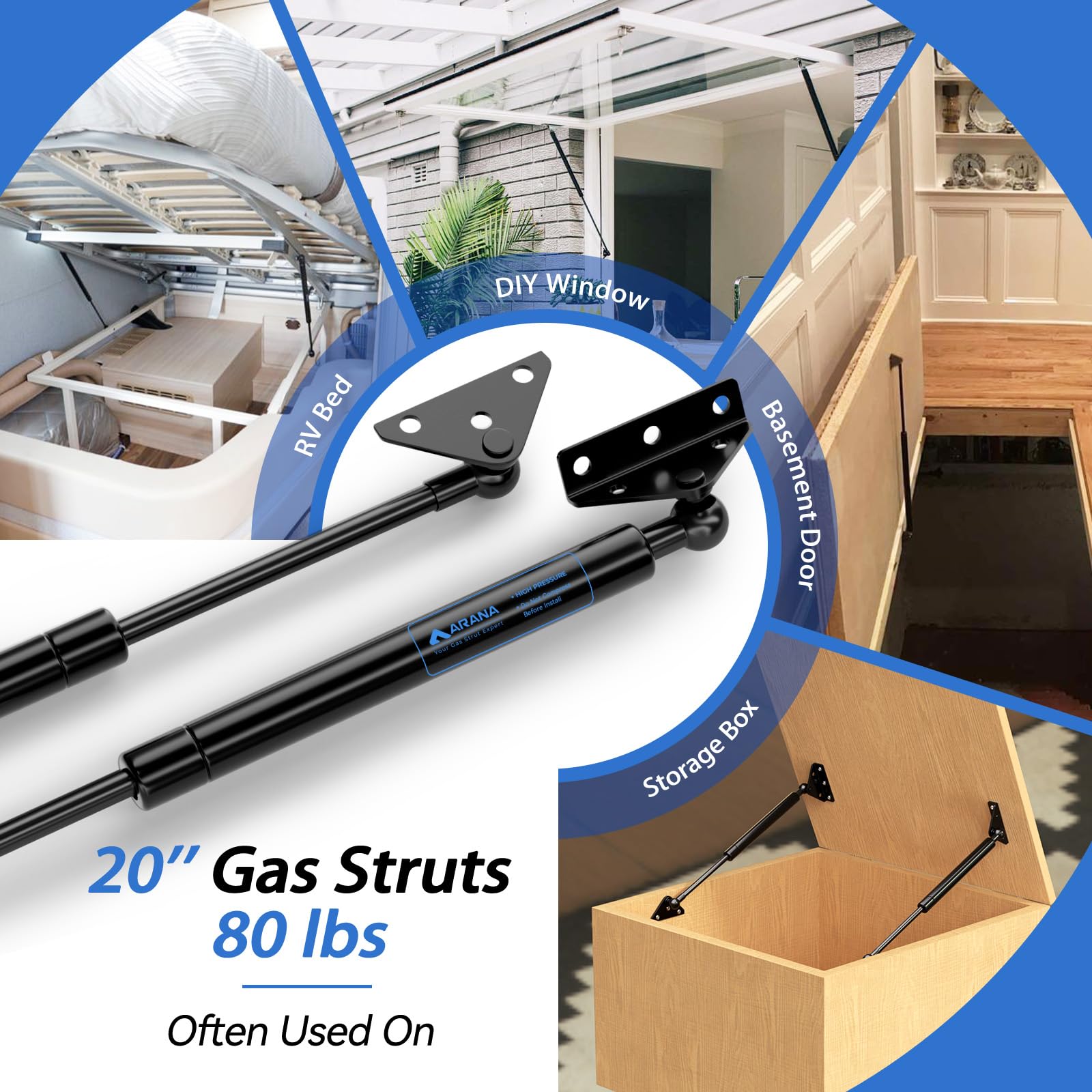 15 Inch 100Lb/445N Gas Spring Struts Lift Supports For L Brackets For - View #5