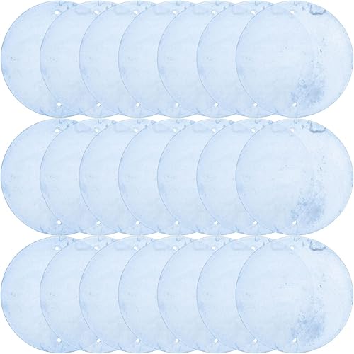 Miniatura 10 de Sewroro 100 unidades de conchas redondas de Capiz de mar, conchas de Capiz, conchas de viento planas de mejillón, moneda con agujeros dobles para