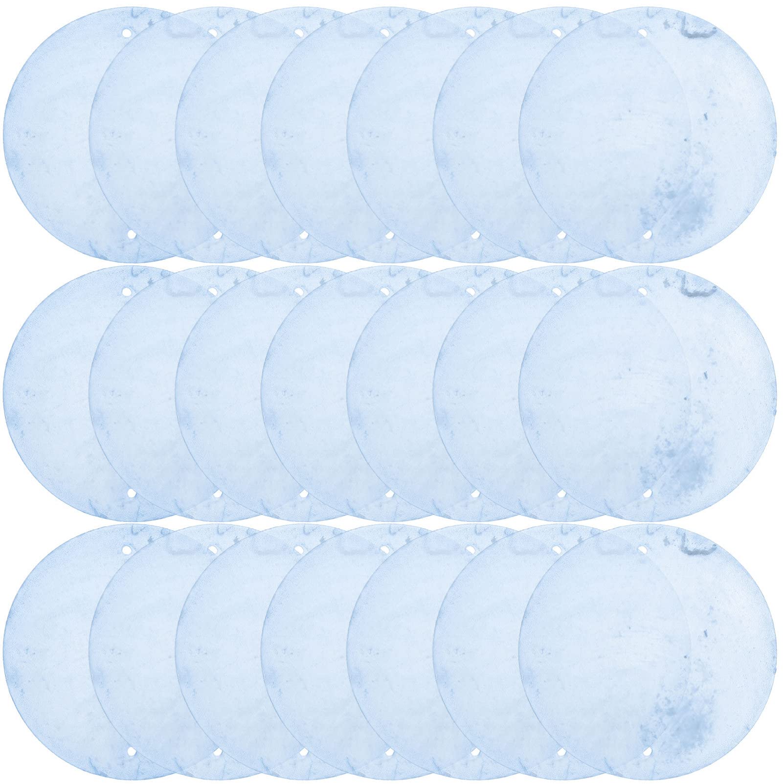 Sewroro 100Pcs 2 Inch Round Double Hole Fritillaria Shell Slices Capiz Shells for Crafts Home D Cor Vase Fillers Wind Chimes Jewelry Making