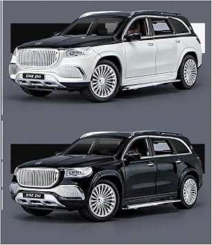Scale Finished Model Car 1: 24 For Maybach Gls600 Mini Static Scale Alloy Metal Die-cast Car Model Creative Display Decoration Miniature Replica Car(Black)