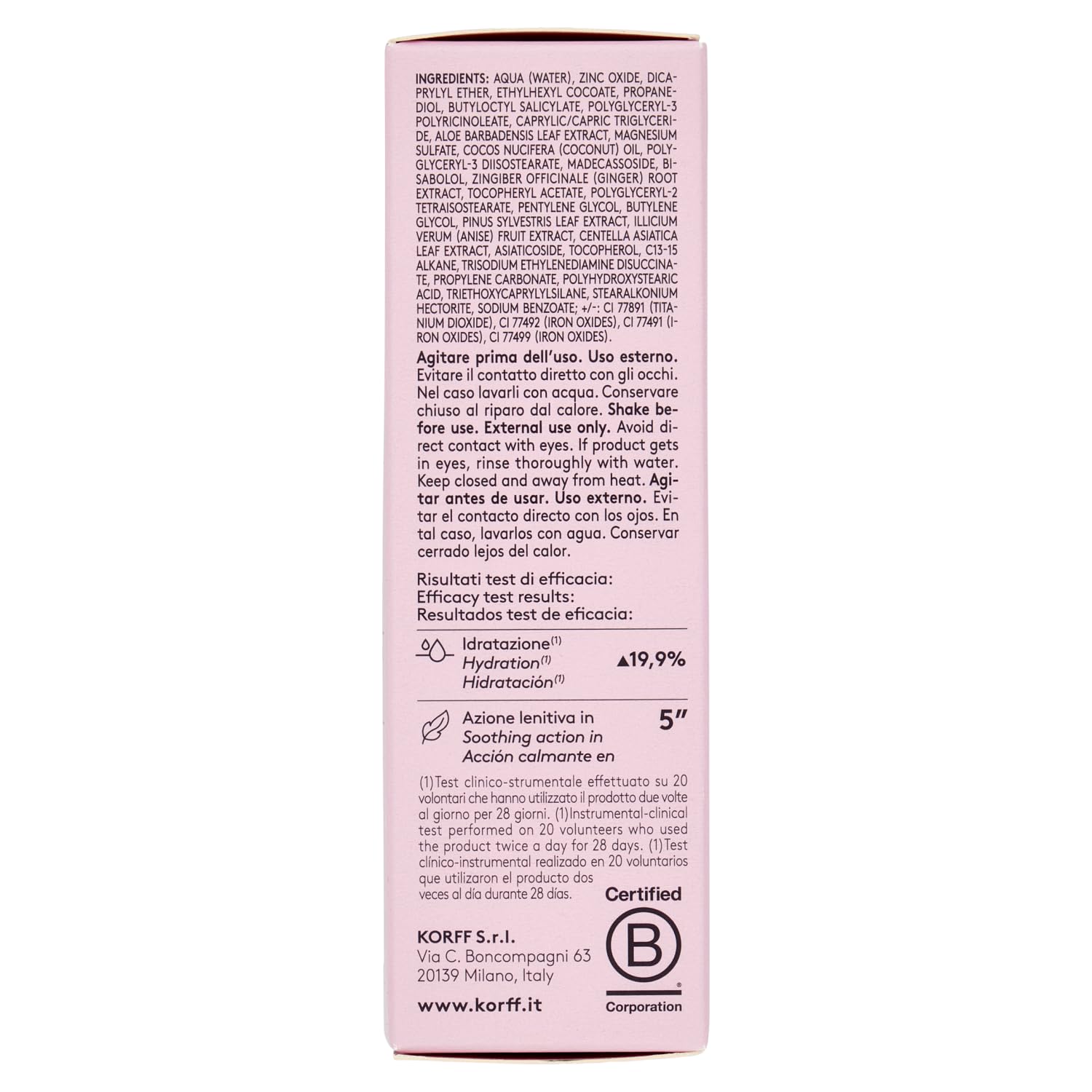Korff Intense Barrier Skin Tint, Trattamento Viso Colorato 02, Protezione Solare SPF30, Uniformante e Modulabile, Finish Naturale, Adatto a Tutte le Pelli, 30 ml