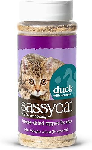Miniatura 10 de Herbsmith Sassy Cat Kibble Condimento  Salmón liofilizado  Decoración de comida para gatos para comedores exigentes  Salmón capturado en la