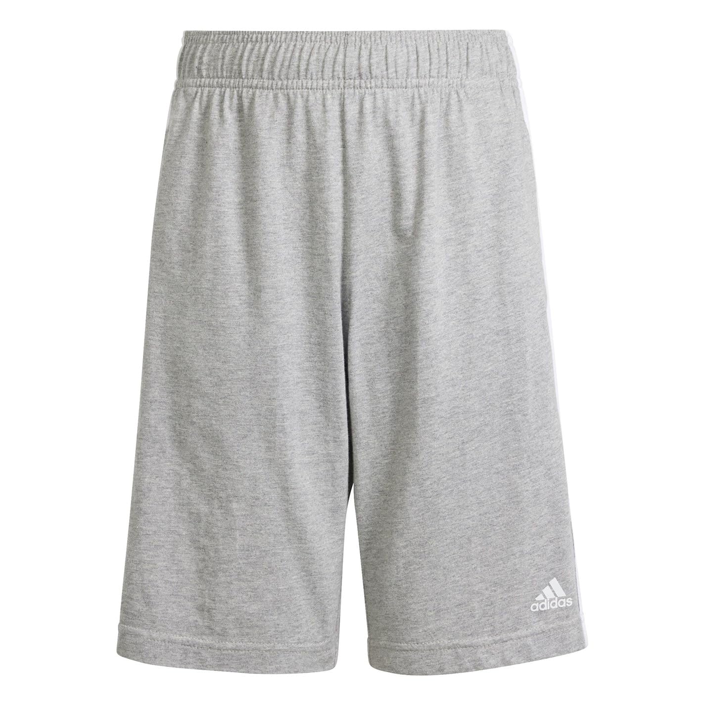 adidas Unisex Kinder Essentials 3-Stripes Knit Shorts, medium Grey Heather/White, 9-10 Years