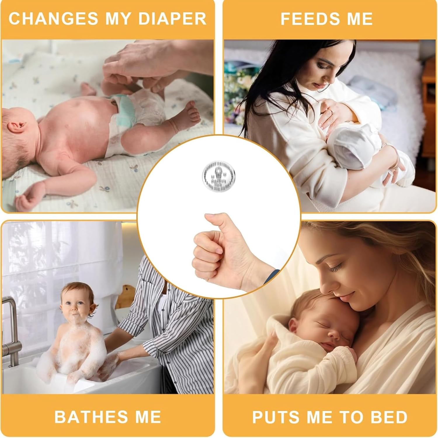 Funny New Parent Decision Coin with Sweet Card – First Time Parents Gifts, Boy Mom Keepsake, Expecting Dad Token, Pregnancy Gifts for Expecting Mom, New Dad Gift First Time, Mother to Be Gift