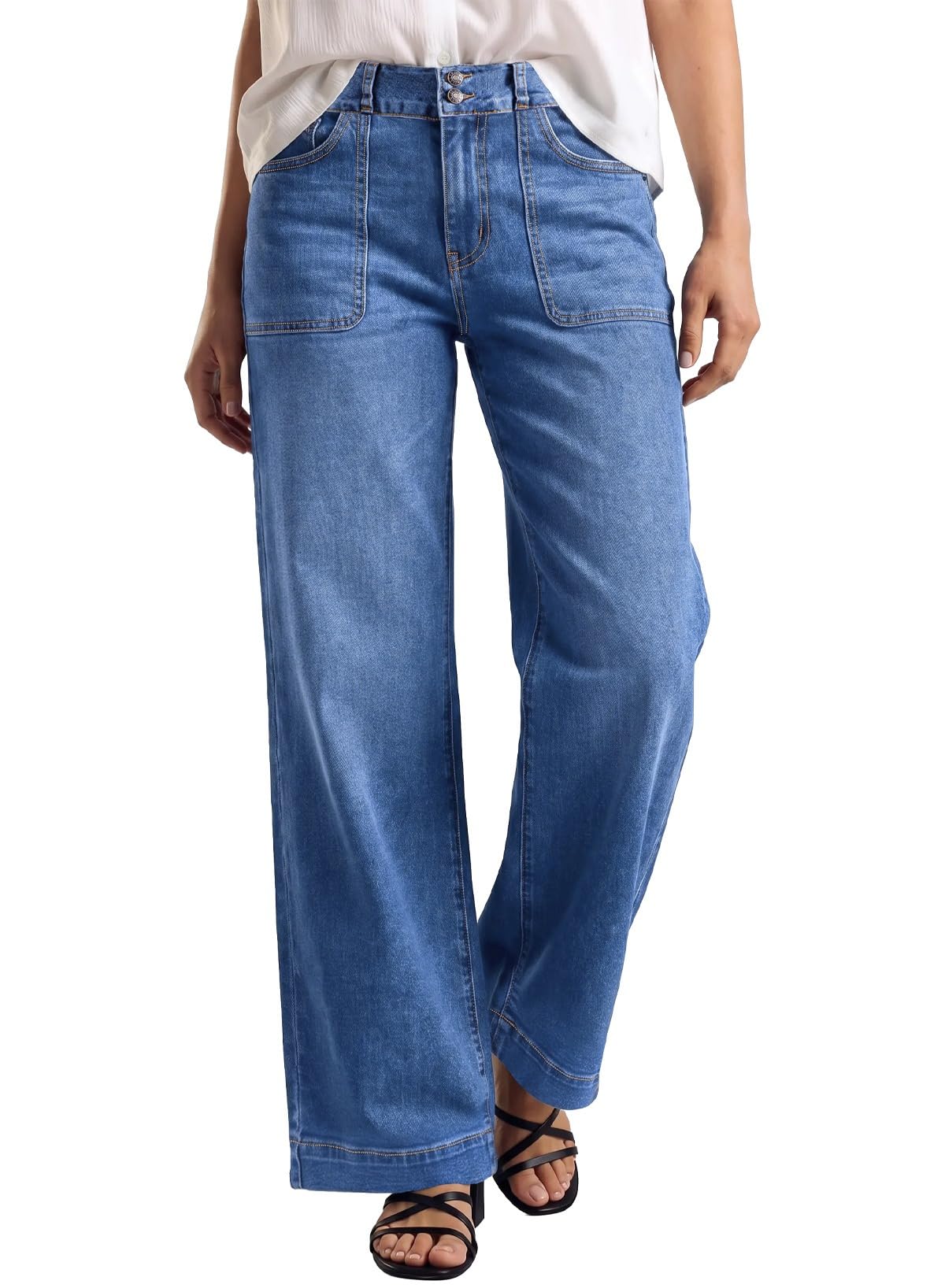 Sidefeel Women's High Waisted Stretchy Straight Leg Jeans