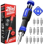 SHARDEN Multi Screwdriver 26 in 1 Screw Driver Set All in One Telescoping Multi Tool with 12 Double Ended CRV Bits Phillips Slotted Torx Hex Portable Repair Kit for Home Furniture Bike Computer
