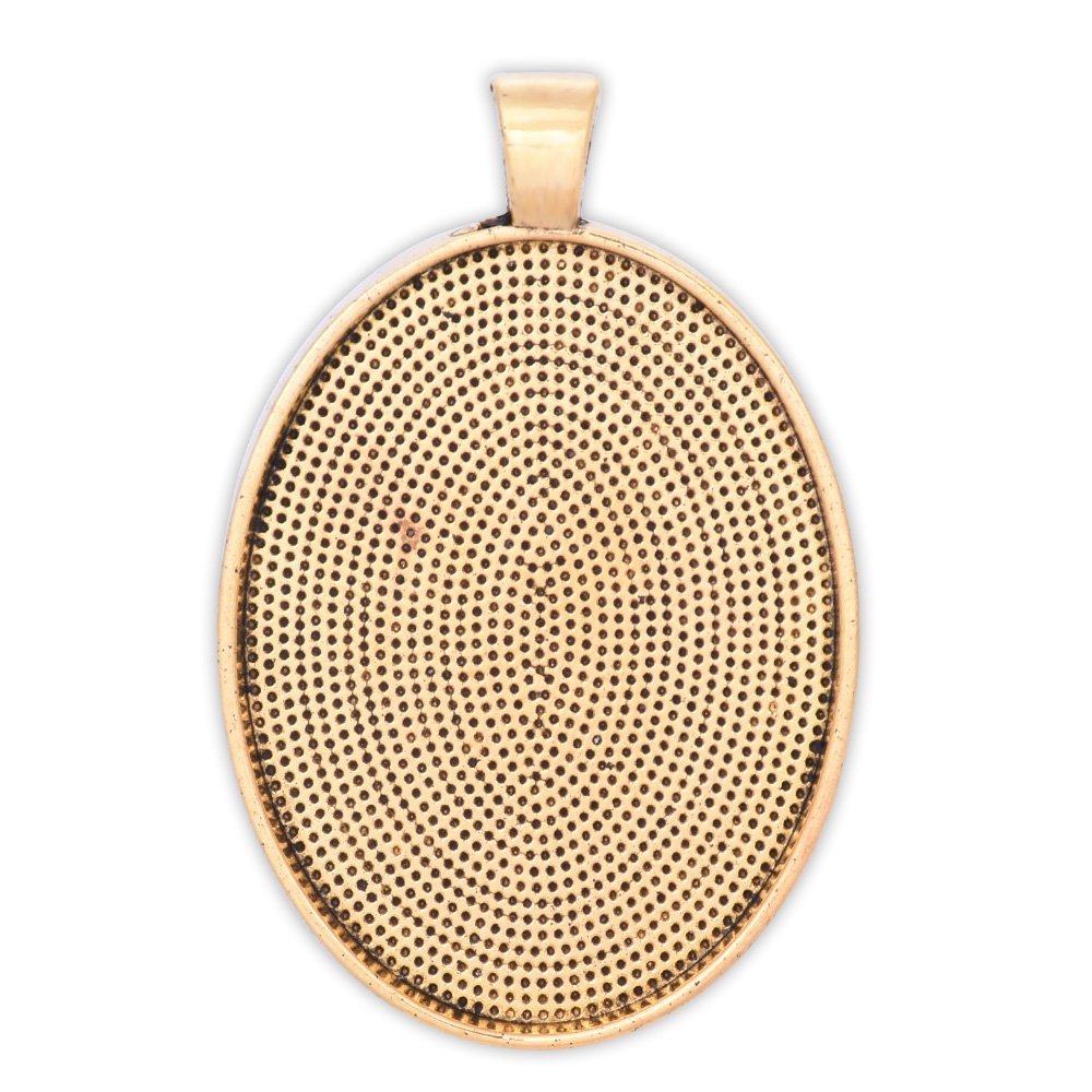 Rosebeading Antique Gold 20Pcs 30X40mm Oval Zinc Alloy Cameo Cabochon Base Setting Pendants,Photo Pendants,