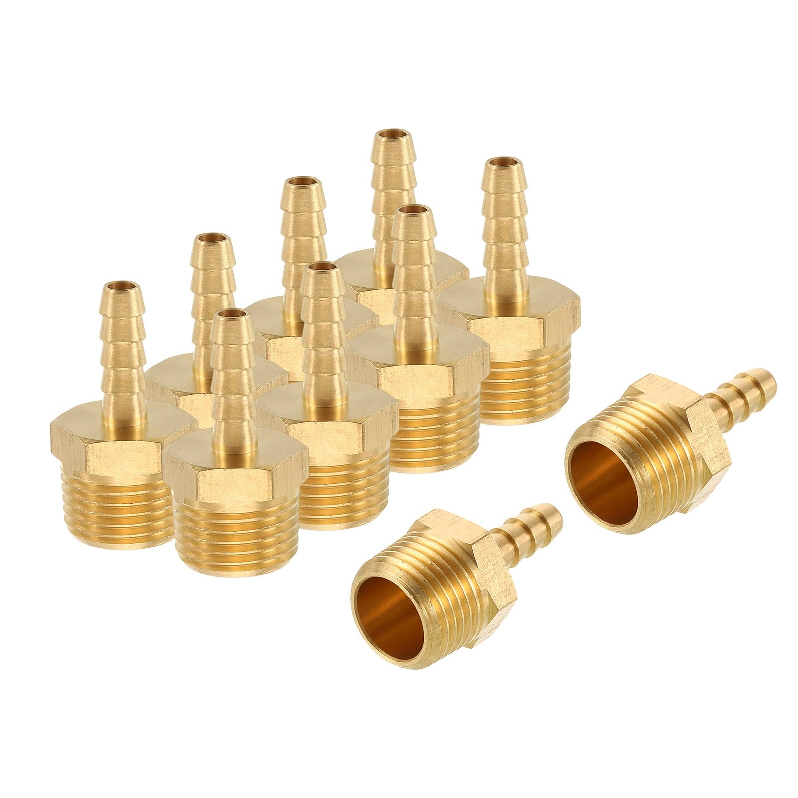 Rebower 25Pcs Brass Hose Barb to NPT Male Adapter 7mm Barb x 15mm NPT Male โ image 1