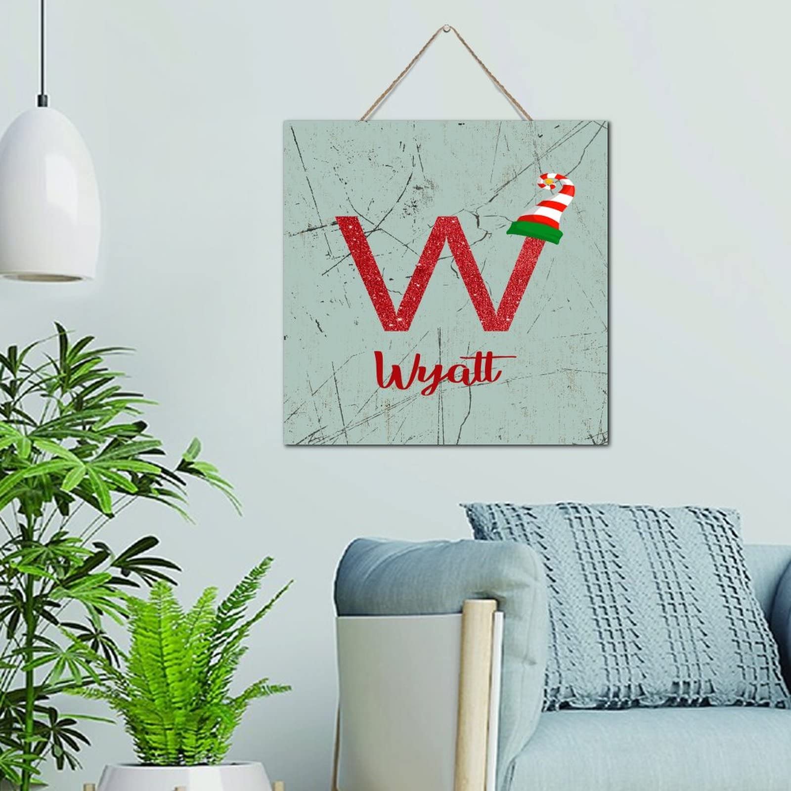 Panneau inspirant en bois nom personnalisé, cadeau de Noël idéal