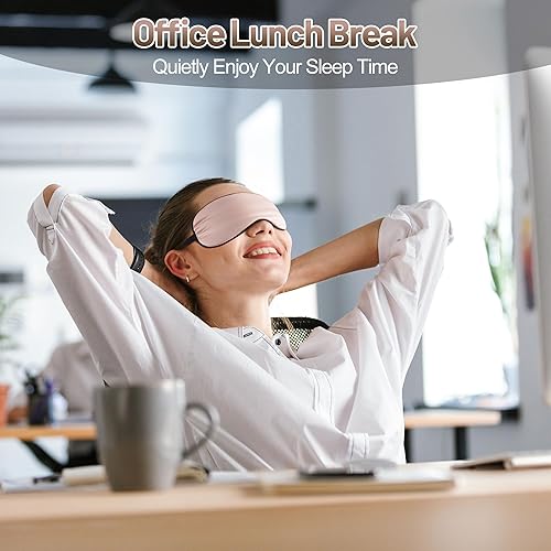 Miniatura 6 de Máscara de seda para dormir Correa ajustable, cómoda y suave, máscara de ojos de satén para hombres y mujeres para una noche de sueño completa