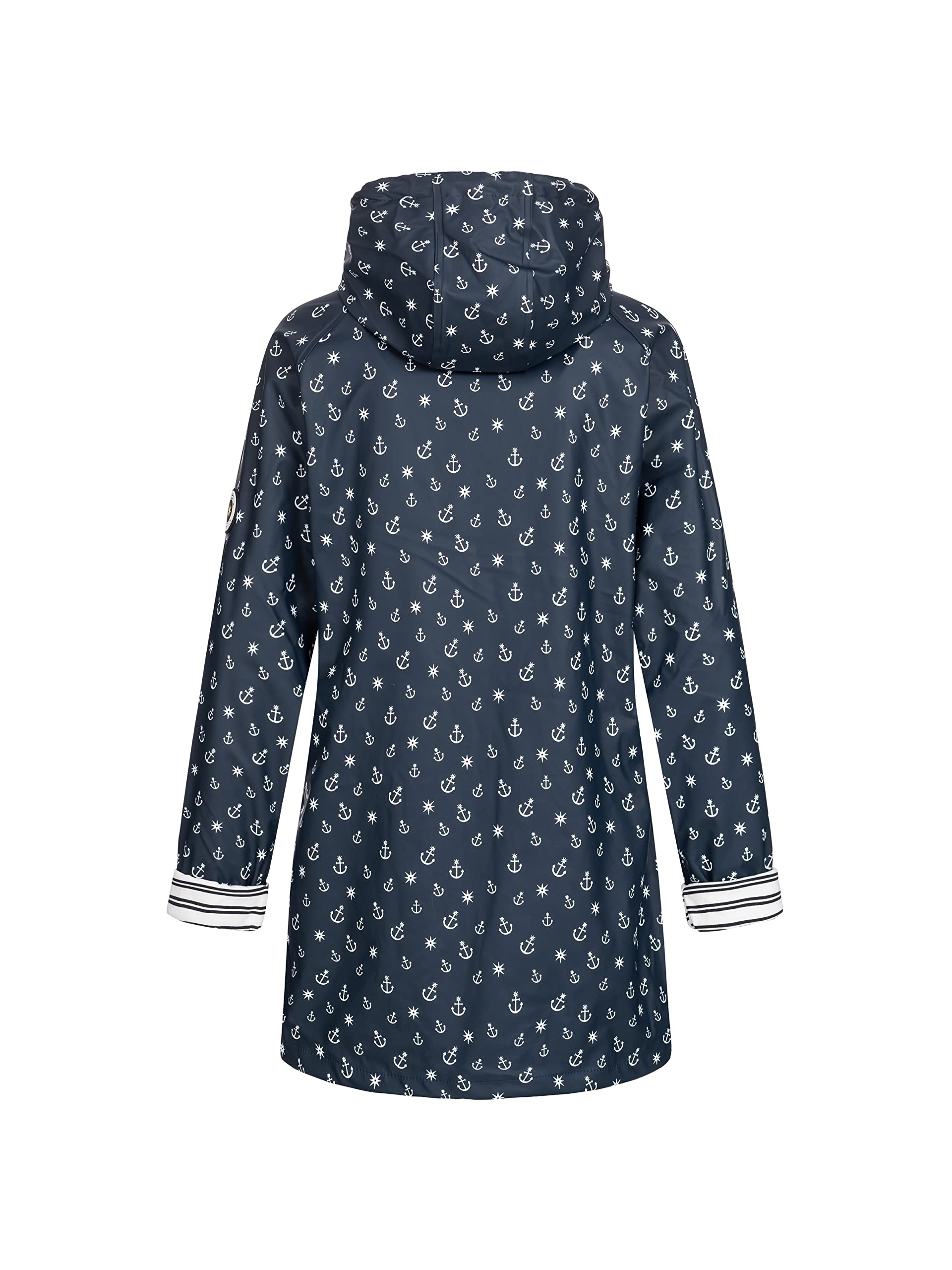 Ankerglut Damen Damen Friesennerz Regenmantel Regenjacke mit Kapuze Wasserdicht Wetterfest Windbreaker Übergangsjacke #Ankerglutzauber Regenjacke (1er Pack)