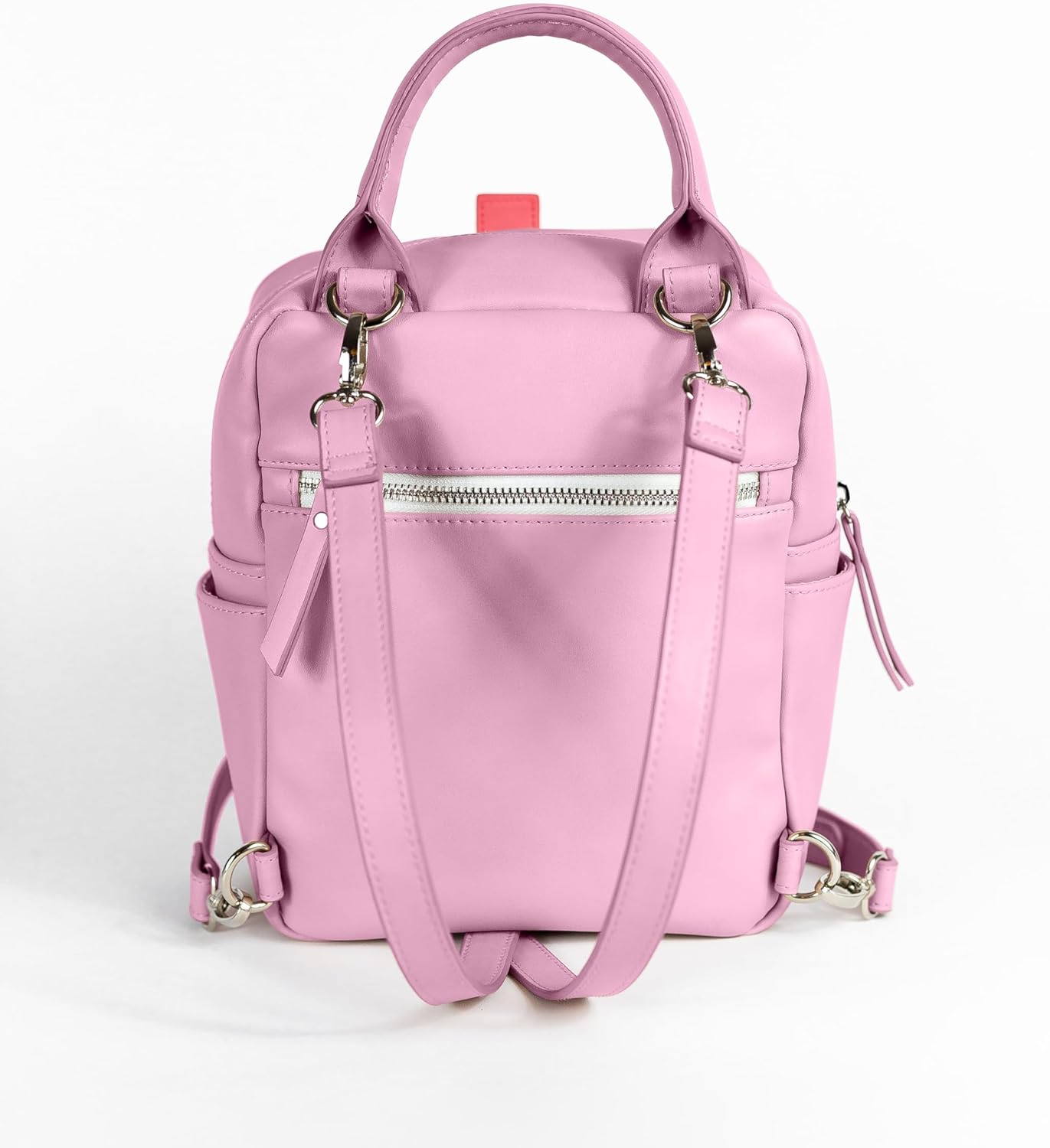 Boba Premium Faux-Leather Backpack, Crossbody, or Purse (Pink)